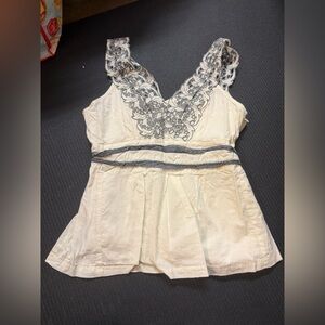 Elegant Cream and Gray Women's Blouse